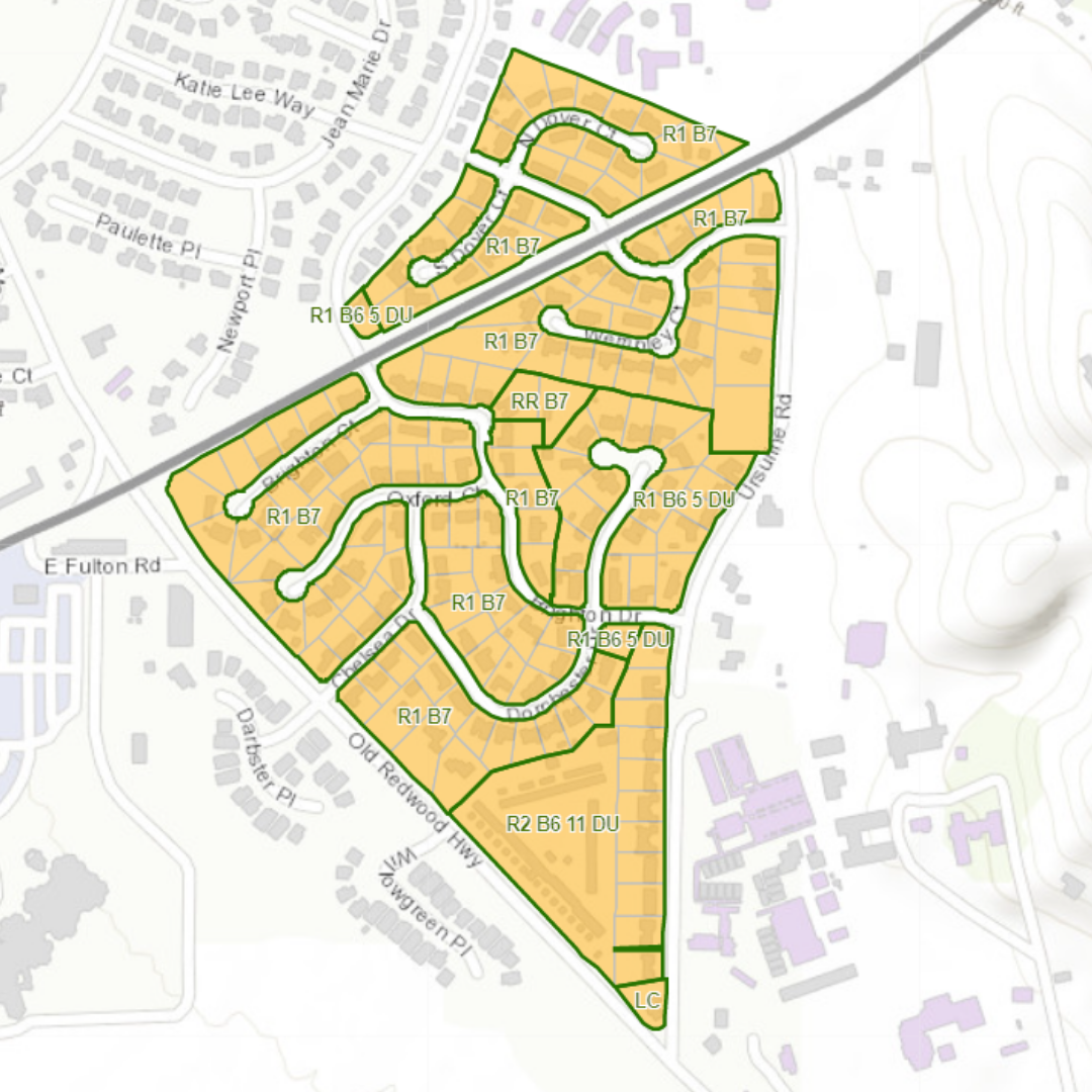 2017 Sonoma County Larkfield Estates Subdivision Zoning