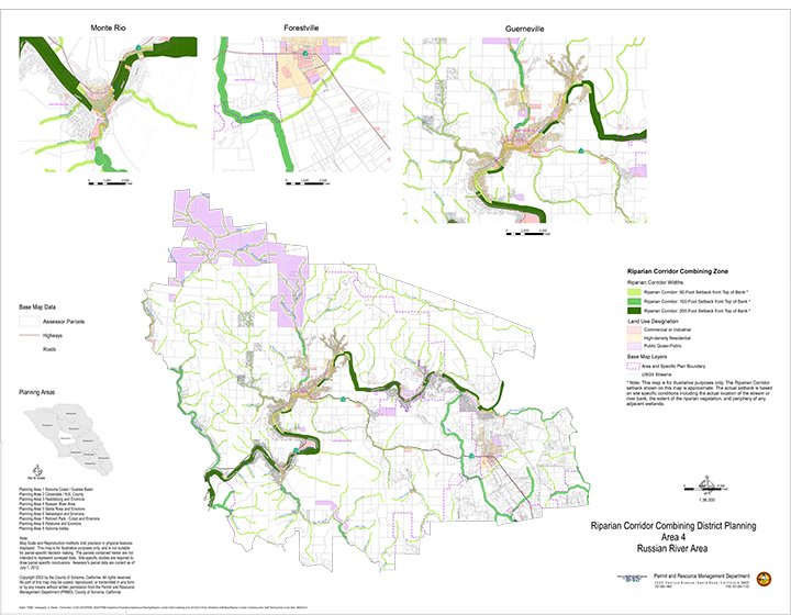 Riparian Corridor Russian River Planning Area 4 Map