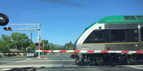 Smart Train at Crossing