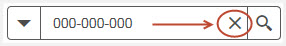 Search bar with X symbol circled