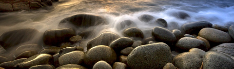 water flowing over rocks