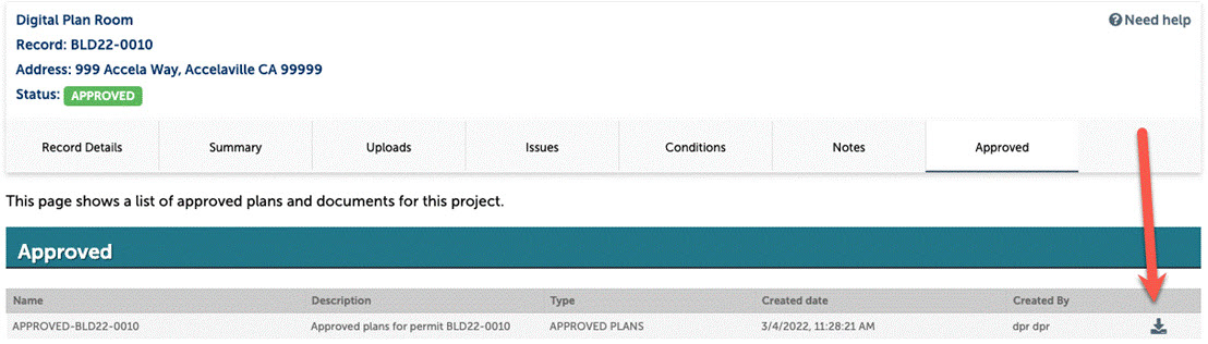 Approved plans list